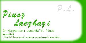 piusz laczhazi business card